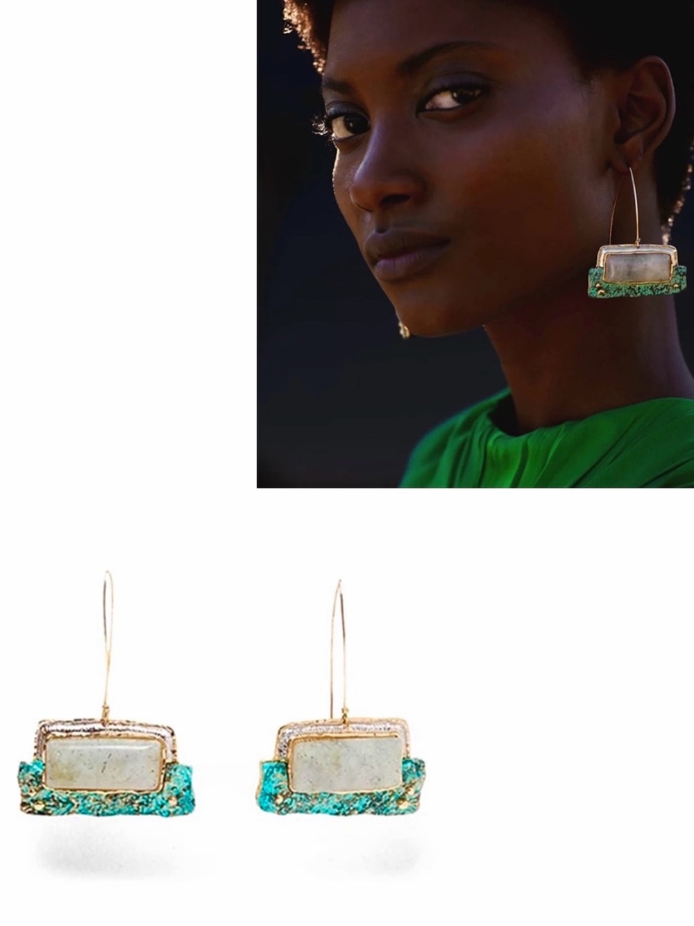 🍒3/$30 New Zara Wire & Stone Drop Earrings